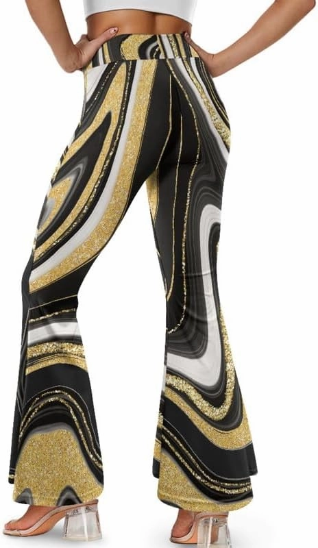 Irisjudy Rainbow Hearts Women's Flared Yoga Pants Xmas Bootcut Split-Hem Yoga Leggings Blood Splash Wide Leg Workout Trousers