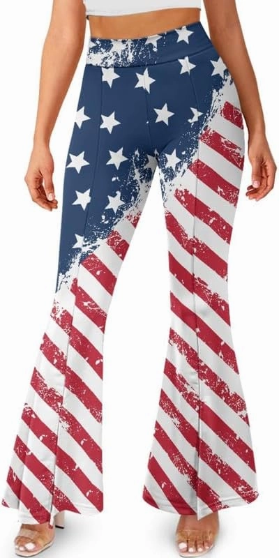 Irisjudy Rainbow Hearts Women's Flared Yoga Pants Xmas Bootcut Split-Hem Yoga Leggings Blood Splash Wide Leg Workout Trousers