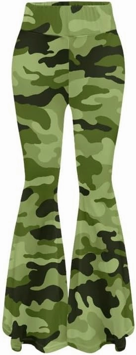 Irisjudy Women's High Waist Cow Print Flared Leg Leggings Plus Size, Cartoon Cats Dogs Bell Bottom Yoga Pants Trousers