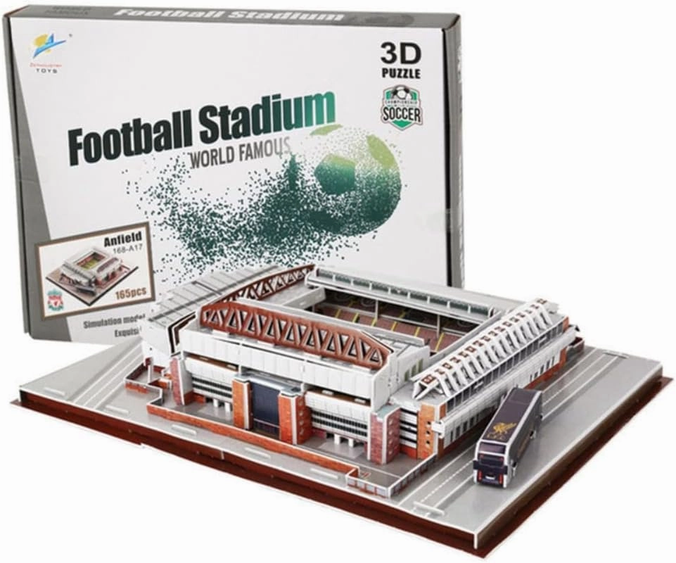 ISFIBA Classic Football Stadium - 3D Paper Model Building Kit, Soccer Club Venues, Souvenir Gift, Handmade Puzzle Ornaments, Cardboard Model (Anfield Stadium)