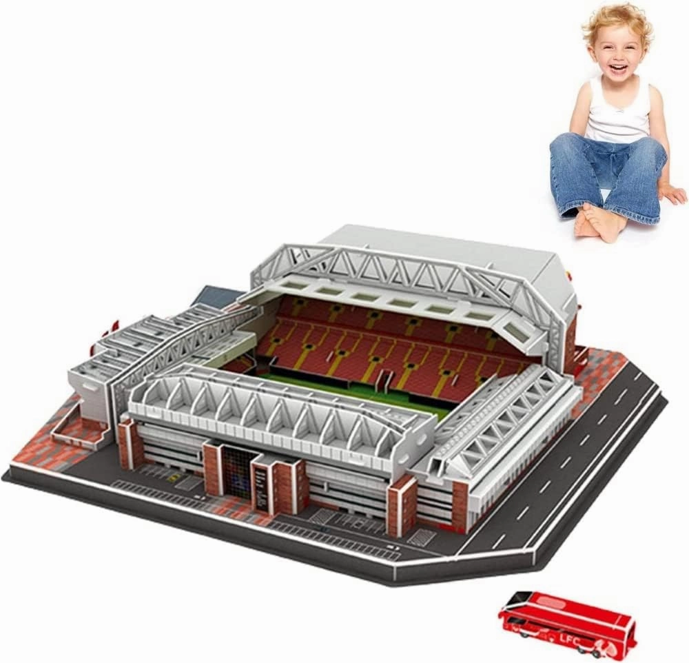 ISFIBA Classic Football Stadium - 3D Paper Model Building Kit, Soccer Club Venues, Souvenir Gift, Handmade Puzzle Ornaments, Cardboard Model (Anfield Stadium)