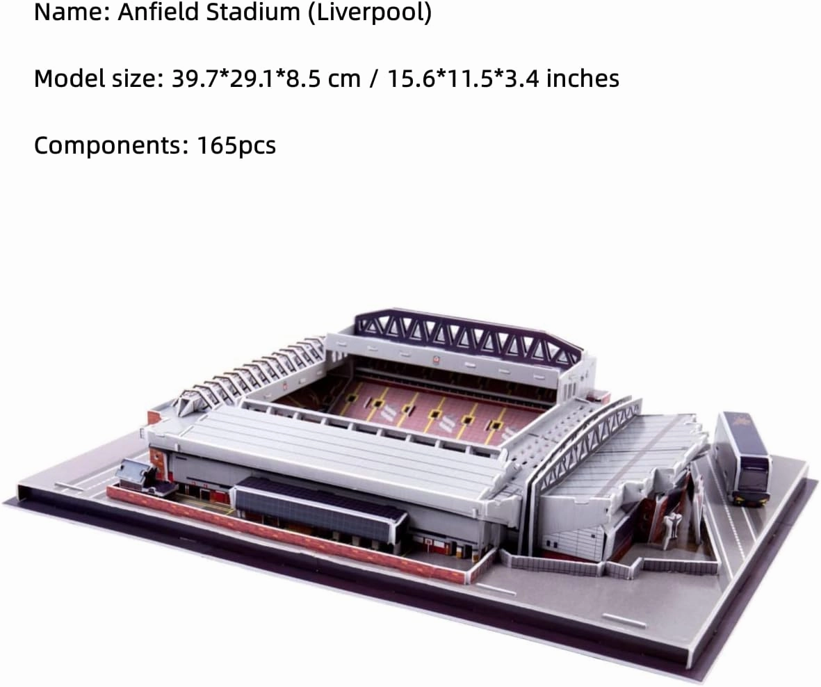 ISFIBA Classic Football Stadium - 3D Paper Model Building Kit, Soccer Club Venues, Souvenir Gift, Handmade Puzzle Ornaments, Cardboard Model (Anfield Stadium)