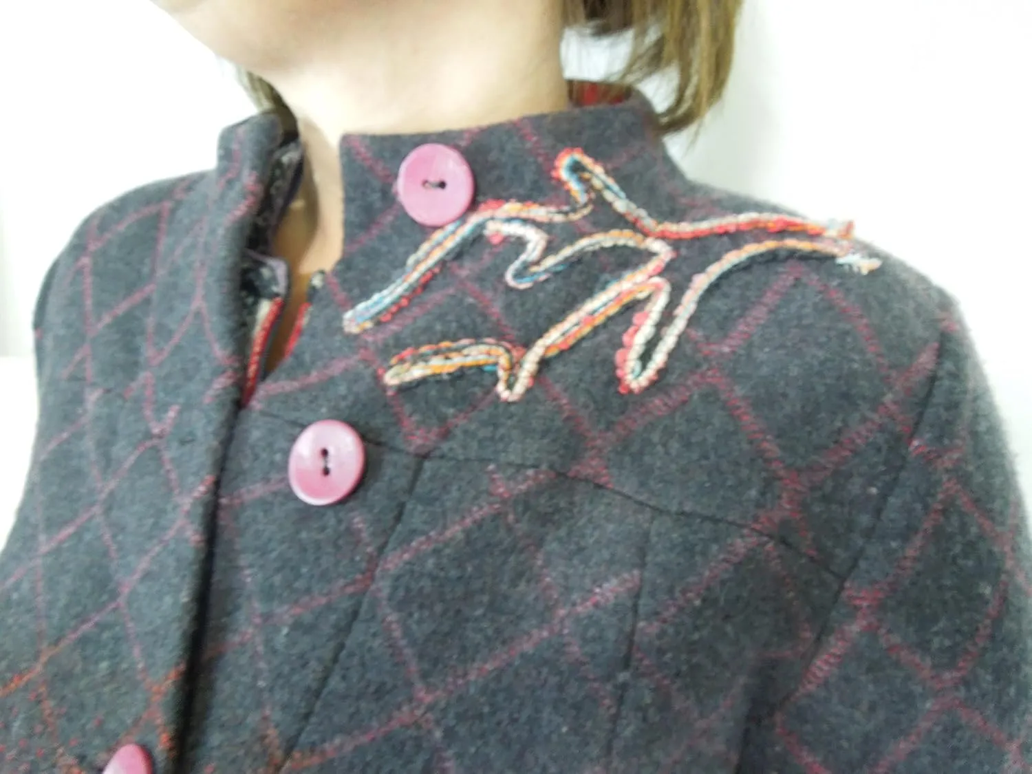 IVKO Long Light Wool Coat in Ombre with Embroidery, Brown Ombre