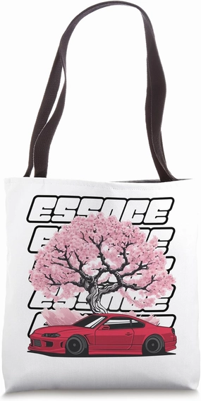 JDM S15 S-Chassis Cherry Blossom S14 Stance Graphic T-Shirt Tote Bag
