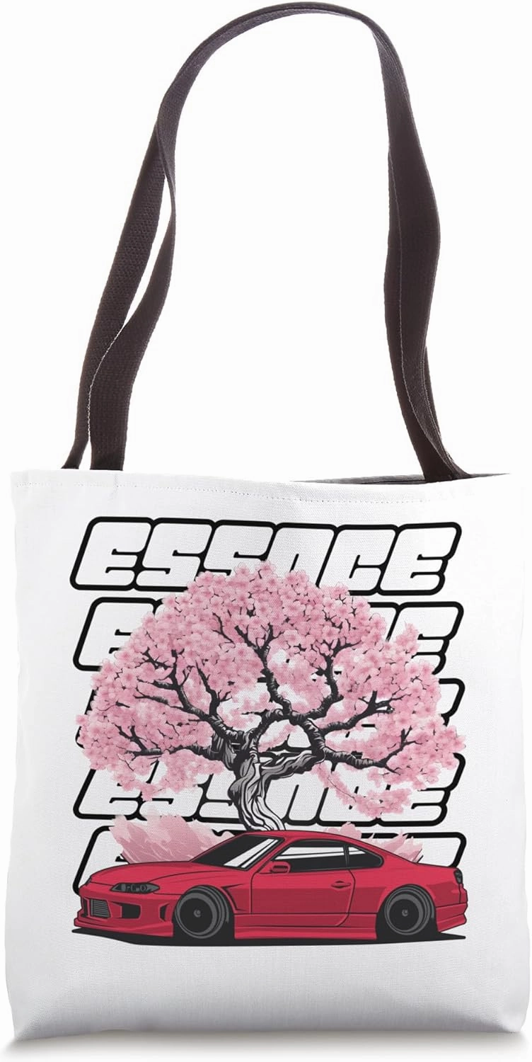 JDM S15 S-Chassis Cherry Blossom S14 Stance Graphic T-Shirt Tote Bag