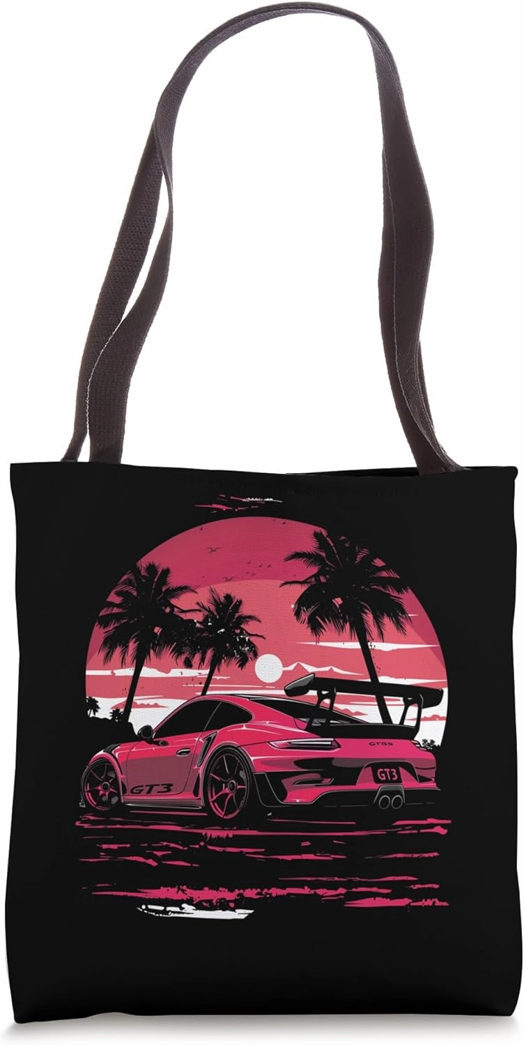 JDM Tokyo gt3 rs Car Lowered Stance Summer Sunset Drift Car Tote Bag