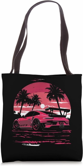 JDM Tokyo gt3 rs Car Lowered Stance Summer Sunset Drift Car Tote Bag