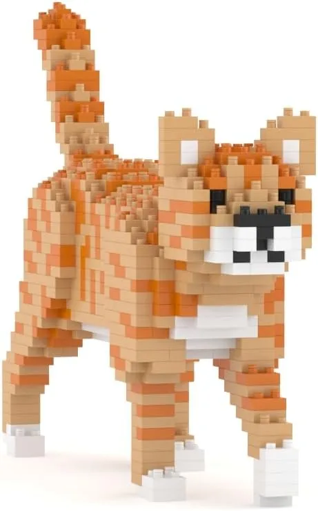JEKCA Orange Tabby Cat Mini 01S | Mini Cat Plastic Building Blocks | Age 14 