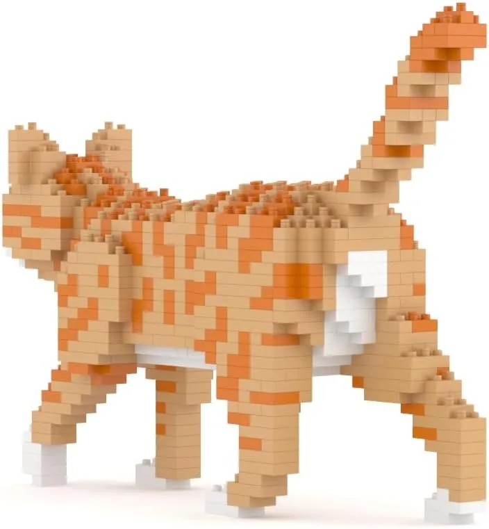JEKCA Orange Tabby Cat Mini 01S | Mini Cat Plastic Building Blocks | Age 14 