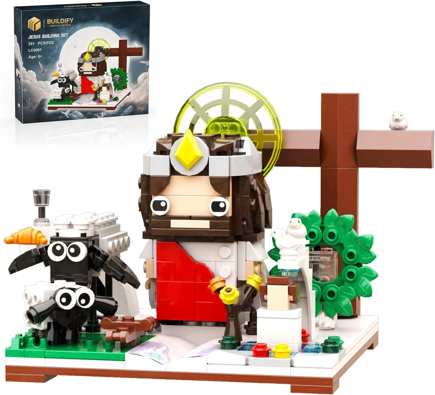 Jesus Building Block Sets, Little Jesus Christ Toy Figures Christianity Decor, Easter Christmas Christian Gifts for Women Men Kids Age 6 .(351PCS)