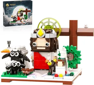Jesus Building Block Sets, Little Jesus Christ Toy Figures Christianity Decor, Easter Christmas Christian Gifts for Women Men Kids Age 6 .(351PCS)