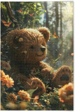 Jigsaw Puzzle 500 Pieces for Adults Teddy Bear with Soft Fur Wood Puzzles Educational Brain Toys 21220595