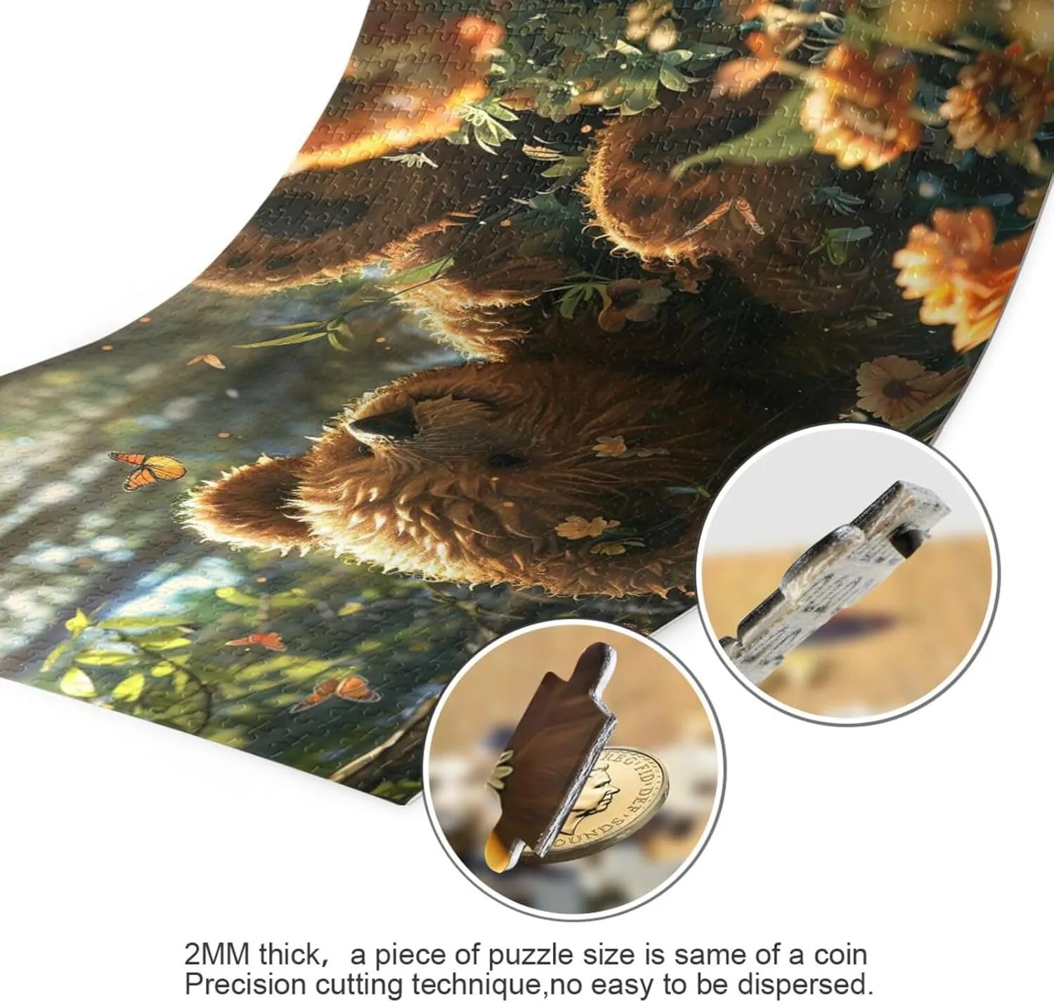 Jigsaw Puzzle 500 Pieces for Adults Teddy Bear with Soft Fur Wood Puzzles Educational Brain Toys 21220595