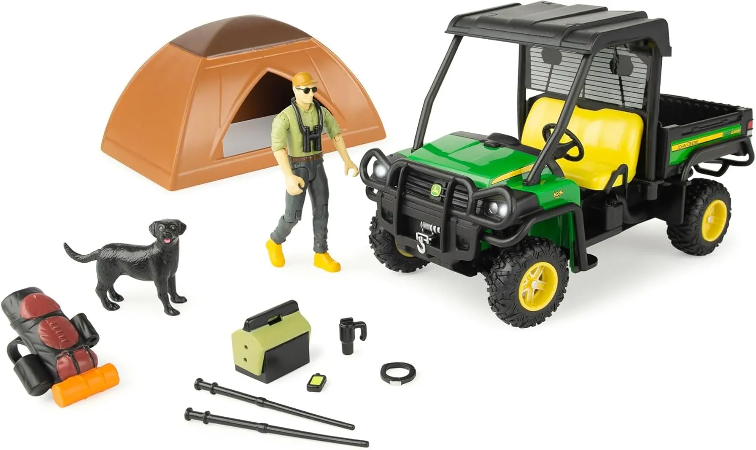John Deere Big Farm Outdoor Adventure Toy Playset- 1:16 Scale - Includes Gator RSX 860i, Camping Accessories, and Two Toy Figures - John Deere Toys - Ages 8 Years and Up