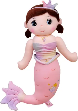 JPORSHU Mermaid Stuffed Animal Plush，24inch Cute Soft Mermaid Plush Stuffed Doll，Children Adult Birthday Gift Mermaid Party Decoration