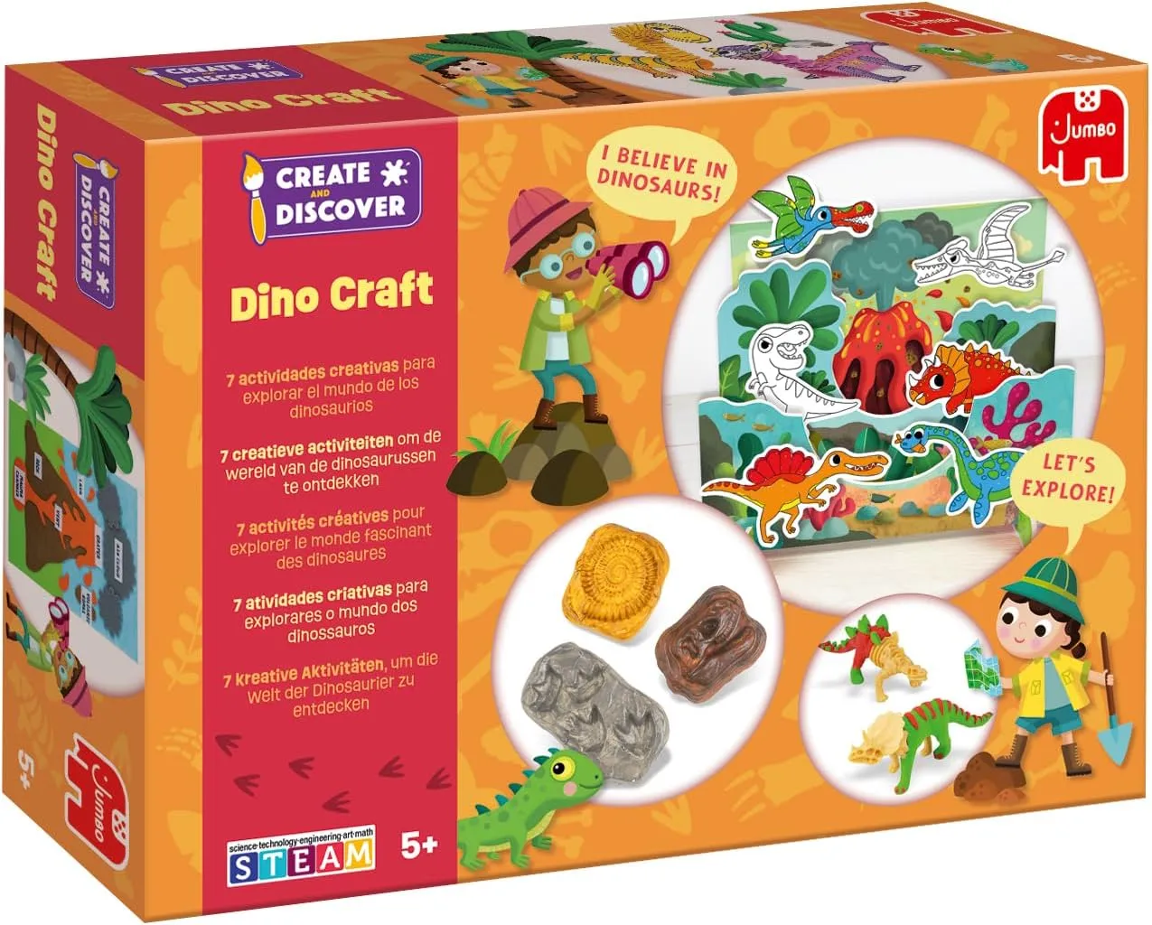 Jumbo 1110100287 Dino Craft Set for Children, Multi-Colour