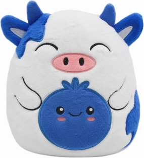 Kawaii Blueberry Cow Stuffed Animal Plush Pillow Toy