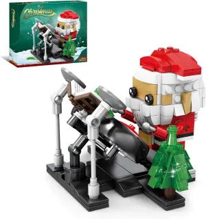 KAZI Santa Claus Building Toys for Kids,A Santa Claus Playing Drum,Indoor Christmas Decorations for Tabletop & Home,Christmas Party Favors, for Boys Girls Ages 8 
