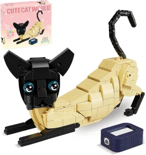 KAZI Siamese Cat Building Toy Set,Cat Gift Idea for cat Lovers,Cats Toy for Boys& Girls Age 8-12,Creative Activity,Party Favors,Birthday Gifts