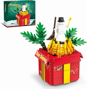 KAZI Snowman Box Building Toys for Kids, Winter Snowman Christmas Toys Set for Boys & Girls Ages 8 , Mini Christmas Decorations for Tabletop & Home, Party Favors