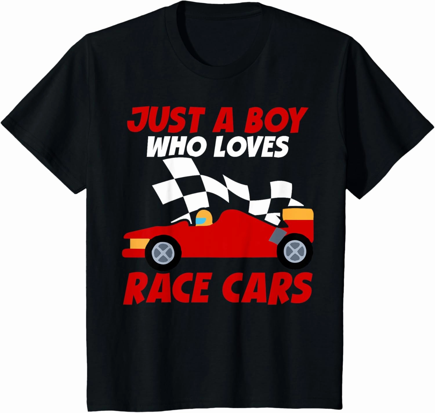 Kids Racing Just A Boy Who Loves Race Cars Boys Race Car T-Shirt