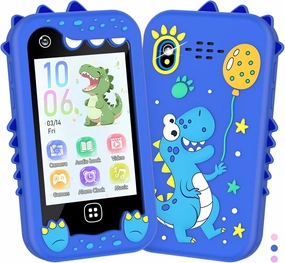 Kids Smart Phone for Girls Boys – Kids Cell Phone Toys Ages 3-10 with Touchscreen, Dual Camera, Music Player, 17 Games Toddler Learning Phone Birthday Gifts for 3 4 5 6 7 8 Years Old, 8GB Card, Blue
