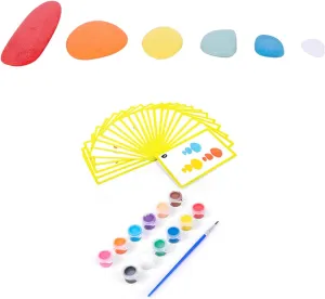 Kindergarten Self Painting Craft Supplies for Creative Stacking Stone Set Painting Game Food Grade Toy