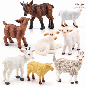 Lamb Figurines Bulk 8PCS Lamb Toy Set for Toddlers - Farm Animal Figurines Cake Topper Kids Preschool Sheep Gifts