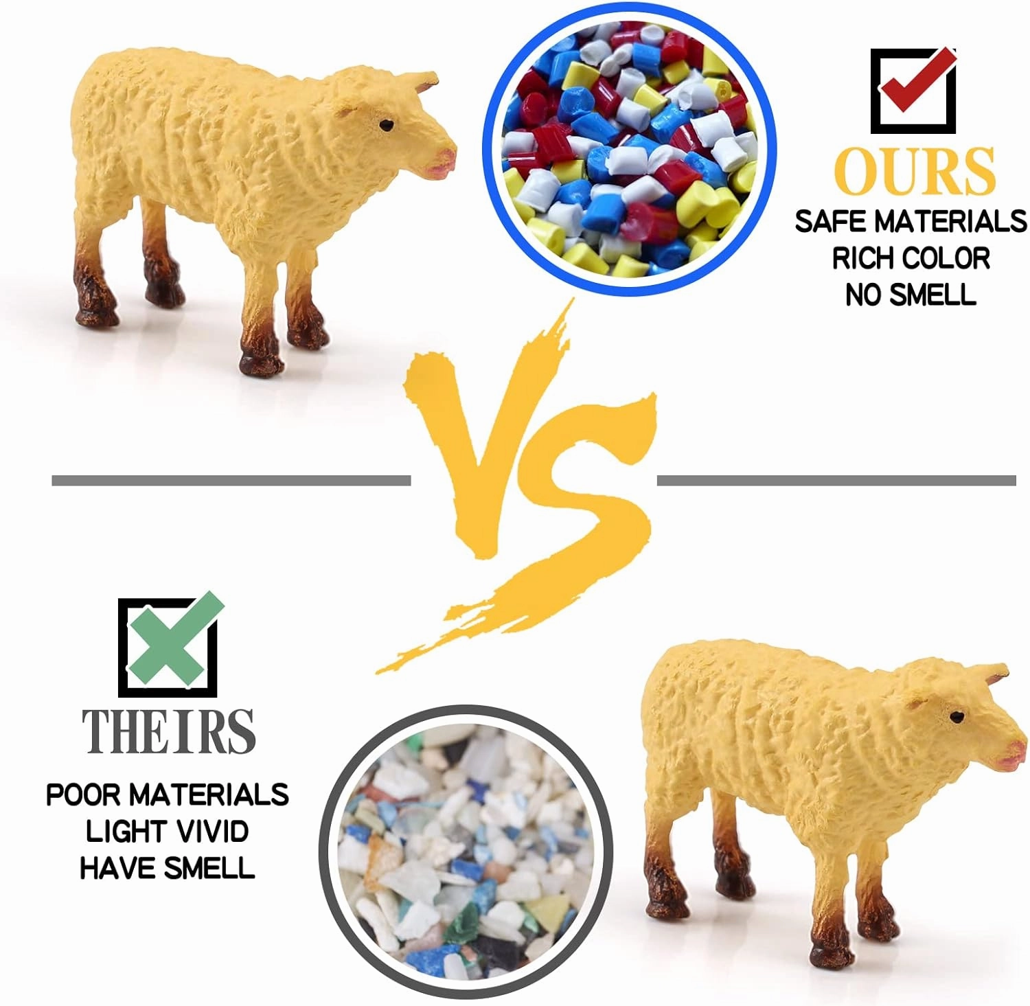 Lamb Figurines Bulk 8PCS Lamb Toy Set for Toddlers - Farm Animal Figurines Cake Topper Kids Preschool Sheep Gifts