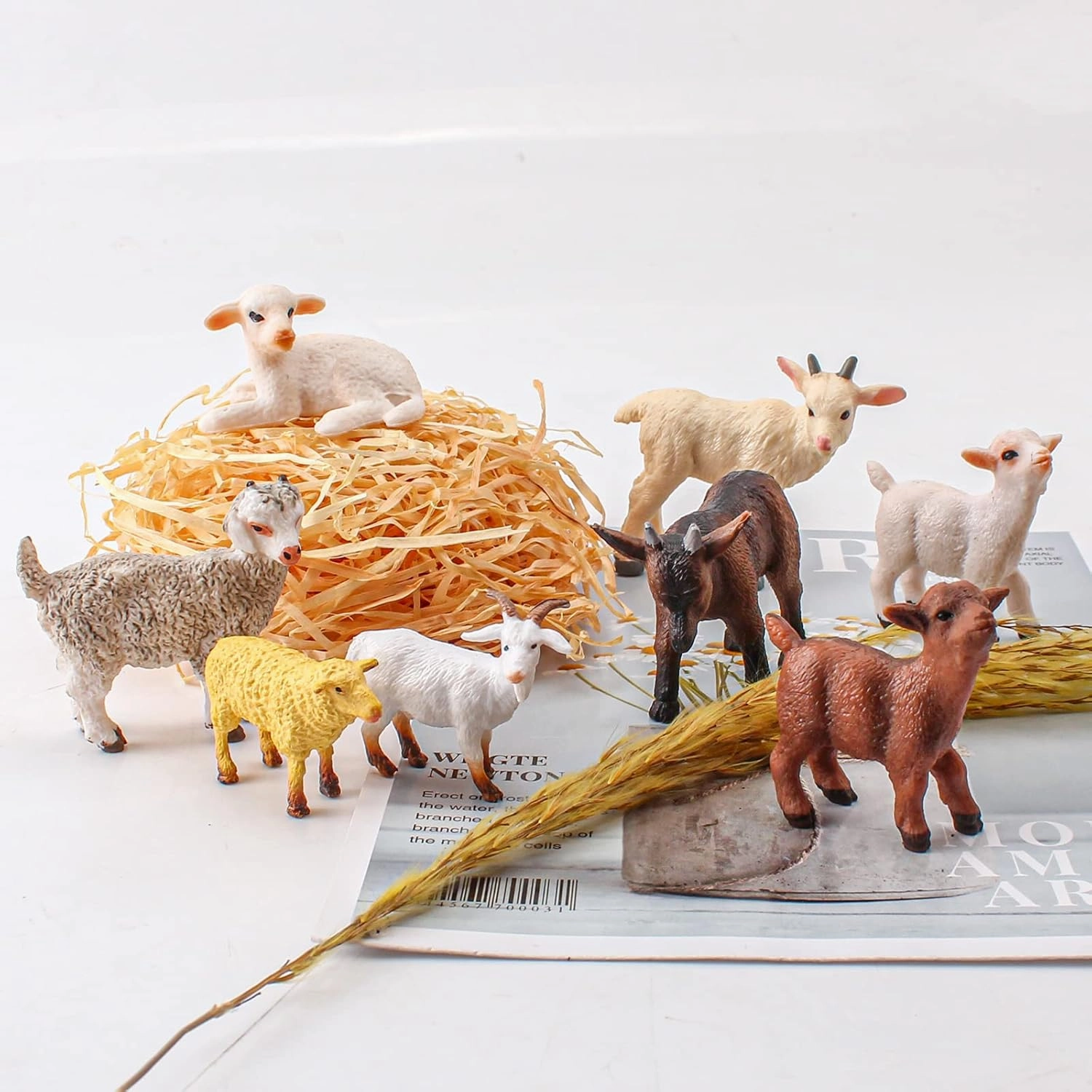Lamb Figurines Bulk 8PCS Lamb Toy Set for Toddlers - Farm Animal Figurines Cake Topper Kids Preschool Sheep Gifts