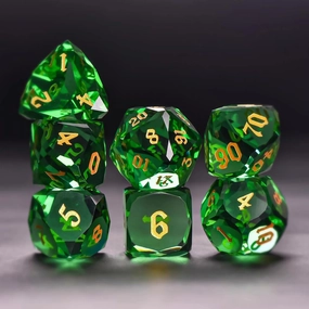 LANGWEI 7Pcs,D&D Dice Set, Pretty Green Gemstone Polyhedral Dice, Role Playing Dice Set for TRPG Table Games Dungeons and Dragons Games,Creative Gifts