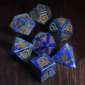 LANGWEI D&D Dice Set, Pretty Lapis Lazuli DND Polyhedral Dice, Role Playing Dice for TRPG Table Games Dungeons and Dragons Games, Creative Gift,7 Pcs