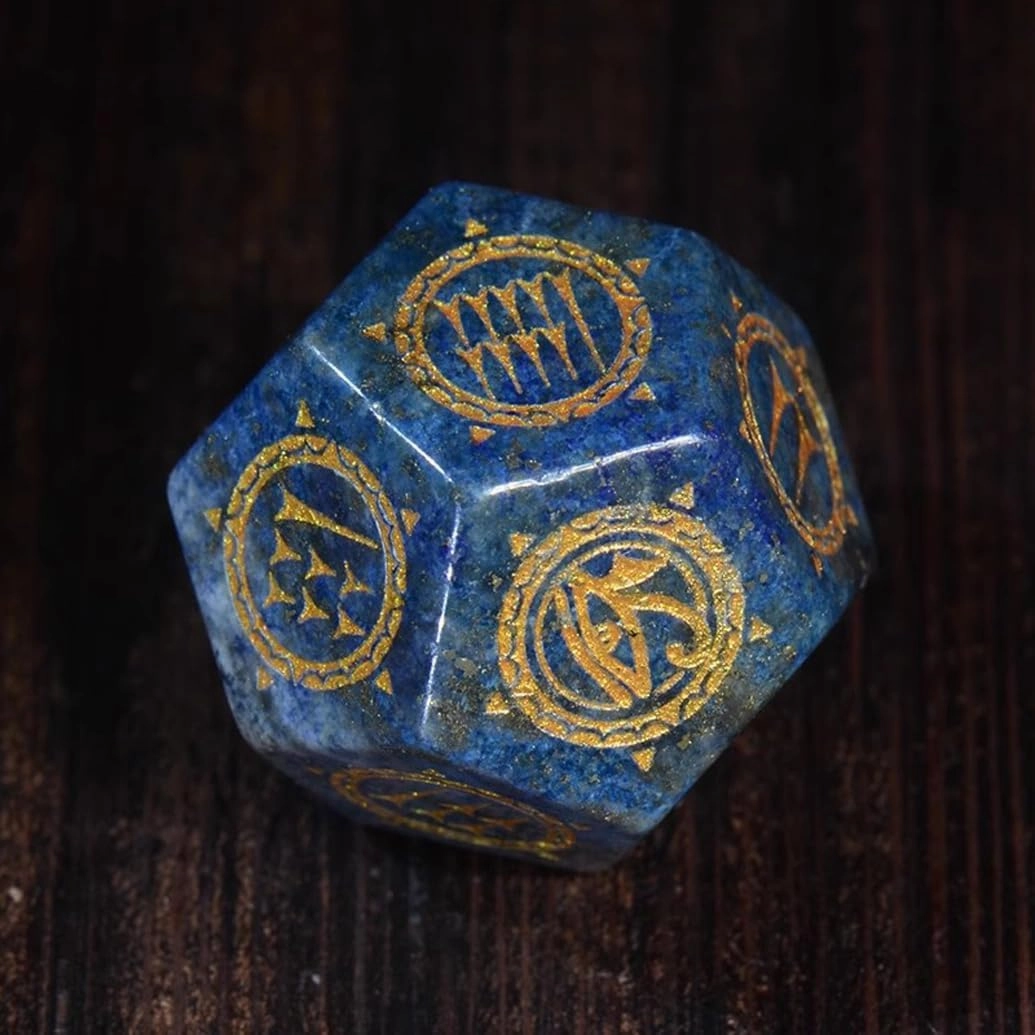 LANGWEI D&D Dice Set, Pretty Lapis Lazuli DND Polyhedral Dice, Role Playing Dice for TRPG Table Games Dungeons and Dragons Games, Creative Gift,7 Pcs