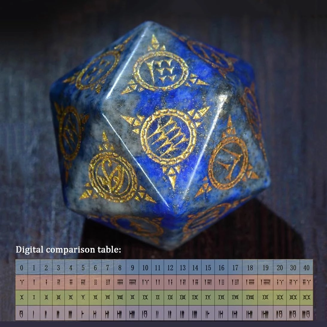 LANGWEI D&D Dice Set, Pretty Lapis Lazuli DND Polyhedral Dice, Role Playing Dice for TRPG Table Games Dungeons and Dragons Games, Creative Gift,7 Pcs