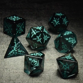 LANGWEI DND Dice Set Pretty Gray Zircon Moon Magic D&D Polyhedral Dice, Role Playing Dice Set for Table Games, TRPG, Dungeons and Dragons Games, Creative Gifts,7 Pcs