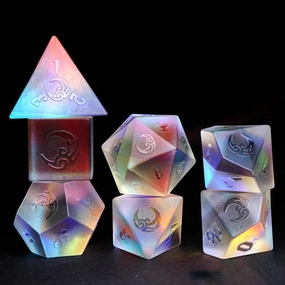LANGWEI Role Playing Dice Pretty Frosted Symphony Crystal DND Dice Set, Dungeons and Dragons Polyhedral Dice Set for Table Games, TRPG, Creative Gifts,7 Pcs