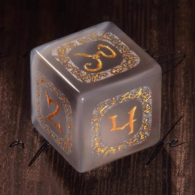 LANGWEI Role Playing Dice Set Pretty Gray Opal DND Dice Set, Handmade Dungeons and Dragons Polyhedral Dice Set for TRPG Table Games, Creative Gifts,D6