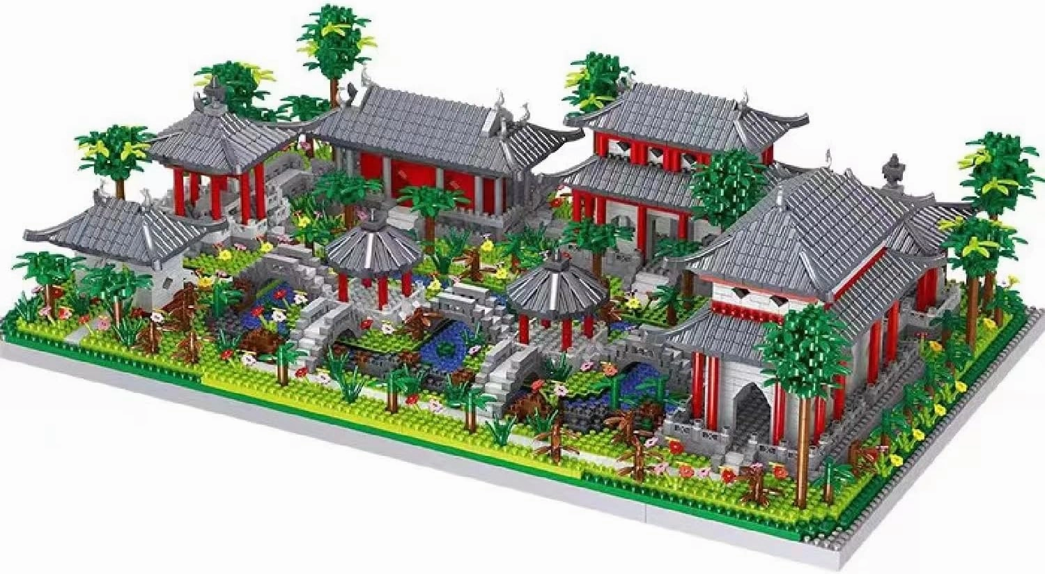 LanZhon Architecture of Suzhou Garden Micro Building Blocks Set,Large Creative Building Set Toys Gifts for Adults and Kids, 3988PCS Micro Mini Bricks Kit for Display