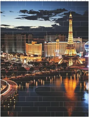 Las Vegas Night View Building Block Puzzle Personalized Building Bricks for Adults Square Shaped Block Puzzle Building Brick Block Puzzles Valentine's Day Gifts for Home Decor Brick Puzzle