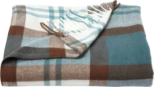 Lavish Home Bristol Plaid Soft Blanket-Oversized, Luxuriously Fluffy, Vintage-Look and Cashmere-Like Woven Acrylic-Breathable and Stylish Throws