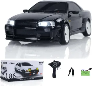 LDRC 1/18 RC Car Drift Car A99 RWD Remote Control Racing Vehicles Model Motor Servo ESC Light System for Hobby