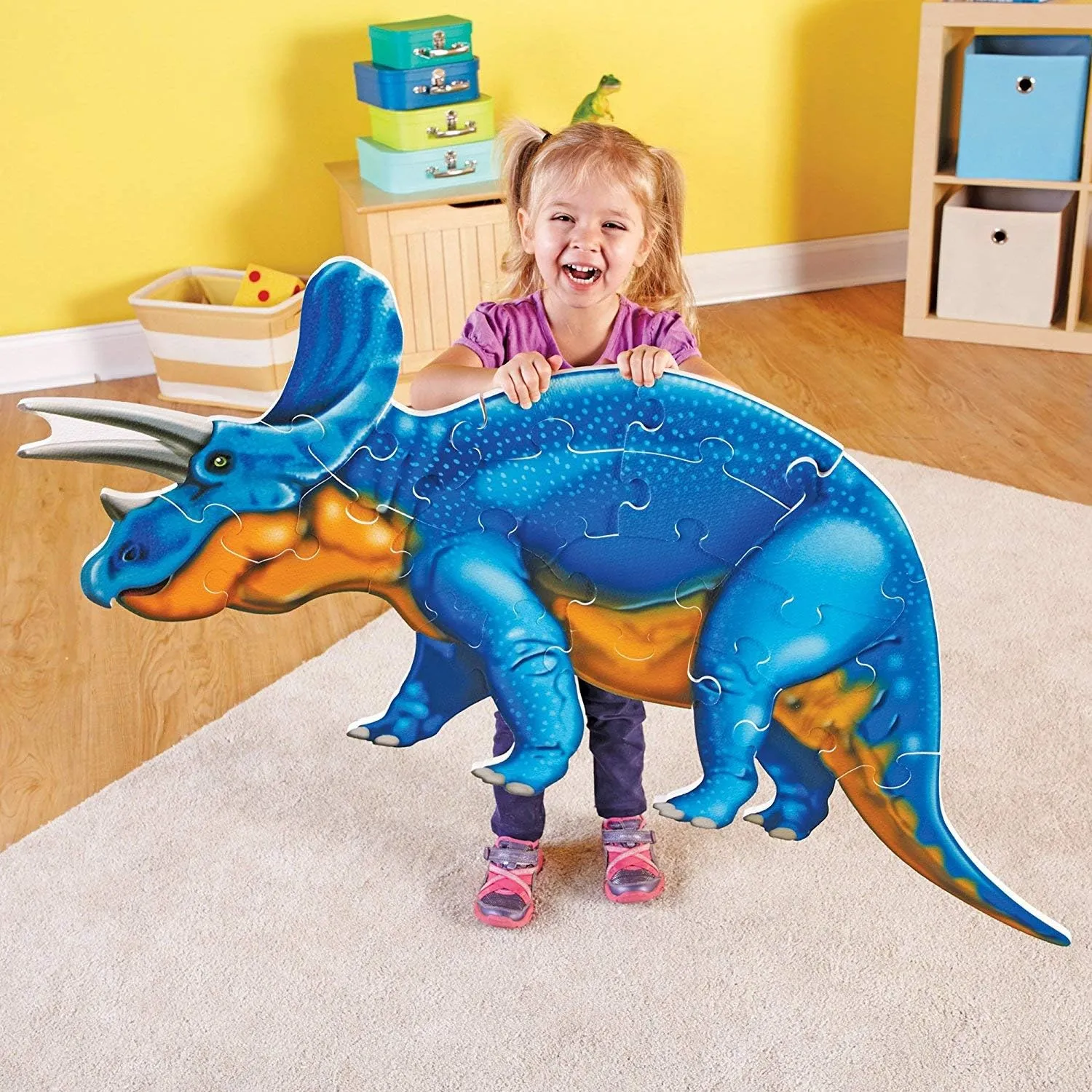 Learning Resources Jumbo Dinosaur Floor Puzzle - 20 Safe Foam Pieces, Ages 3  Puzzles for Toddlers, Preschool Learning Puzzles, Dinosaur Toys, Dinosaurs for Toddlers