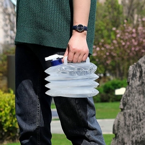 LFFH Collapsible Water Tank, BPA Free Outdoor Folding Plastic Water Bag for Camping Hiking Canteens Picnics BBQ Survival Kit (Color : Clear, Size : 10L)
