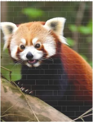 Little Red Panda Building Block Puzzle Personalized Building Bricks Block Puzzle Building Family Keepsake DIY Brick Block Puzzles Valentine's Day Gifts for Home Decor Brick Puzzle