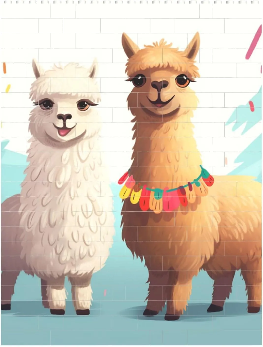 Llama Alpaca Building Block Puzzle Personalized Building Bricks for Adults Square Shaped Block Puzzle Building Brick Block Puzzles Valentine's Day Gifts for Home Decor Brick Puzzle