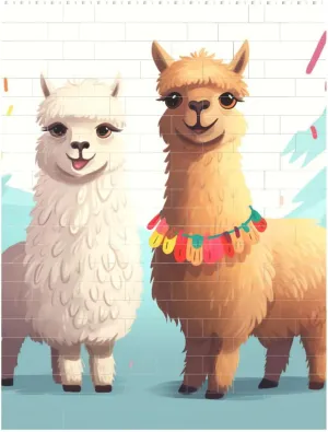 Llama Alpaca Building Block Puzzle Personalized Building Bricks for Adults Square Shaped Block Puzzle Building Brick Block Puzzles Valentine's Day Gifts for Home Decor Brick Puzzle
