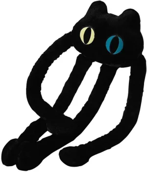 Long Legs Octopus Cat Plush Pillow,39"/100cm Cute Black Cat Stuffed Animals Kawaii Soft Black Cat Plush Toy, Gift for Men Women Kids
