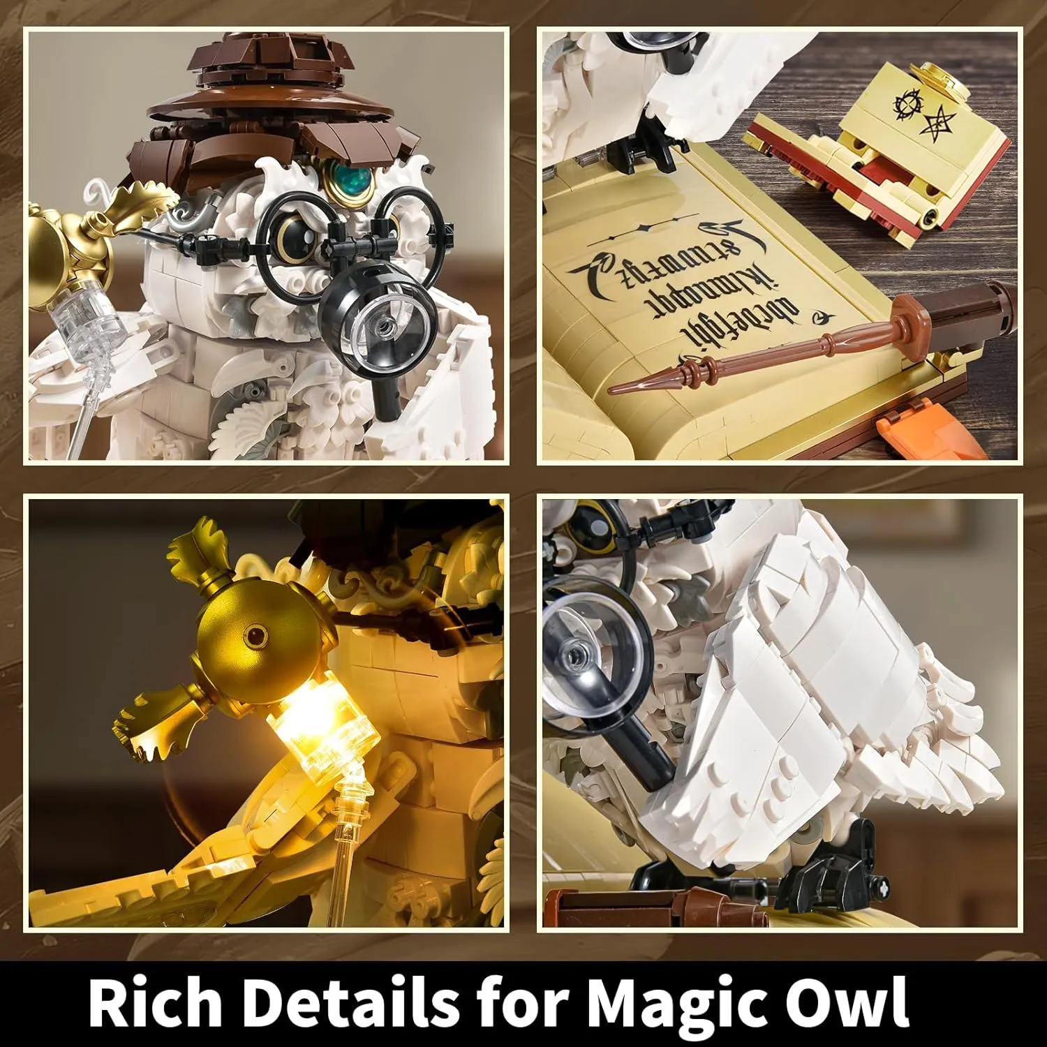 Magic Owl Building Toy Set for Adults,Teen Creative Bird Collection Model Toys,Home Office Decor,Party Favors Gifts for Kids Boys Girls 8 (1162PCS)