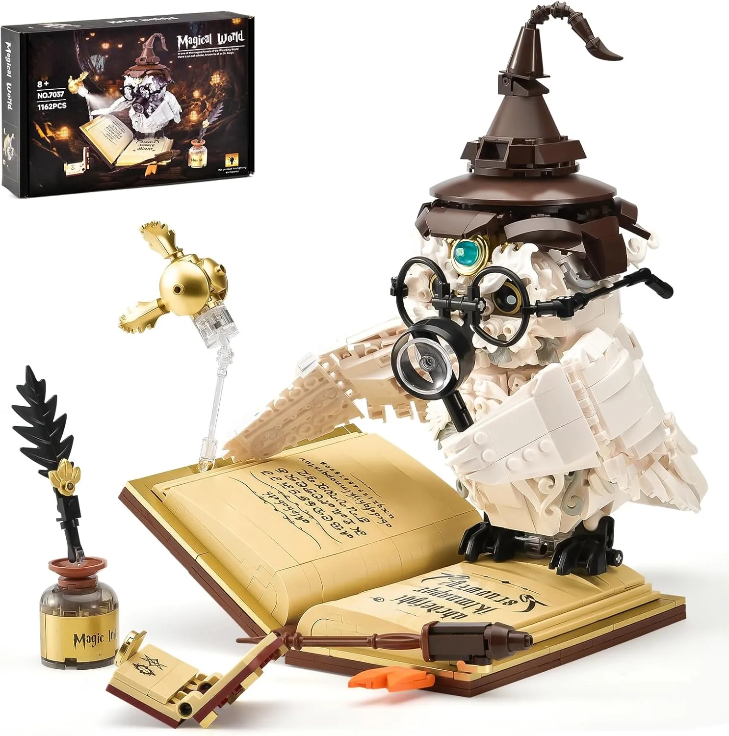 Magic Owl Building Toy Set for Adults,Teen Creative Bird Collection Model Toys,Home Office Decor,Party Favors Gifts for Kids Boys Girls 8 (1162PCS)