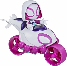 Marvel Spidey & His Amazing Friends Ghost-Spider Action Figure & Copter-Cycle Vehicle, for Kids Ages 3 & Up